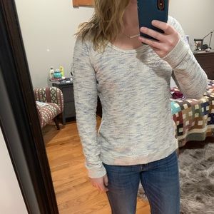 Sparkly blue and off white sweater